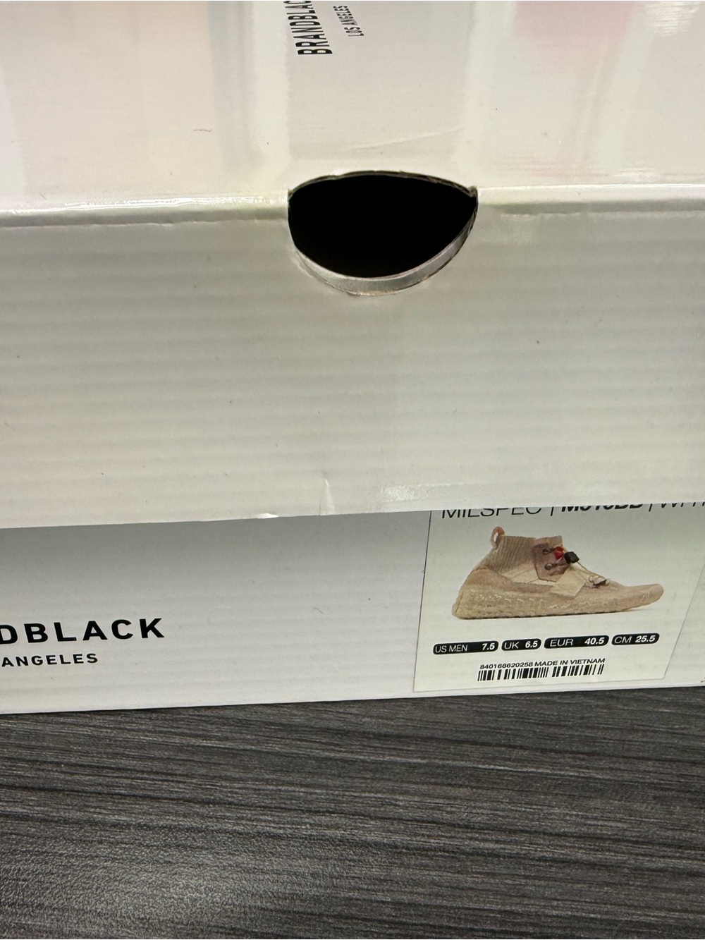 Brandblack Los Angeles Cream High-Top Sneaker with Vibram bottoms - Picture 7 of 8